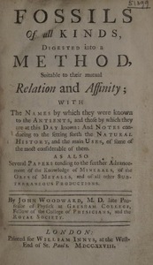 Fossils of all Kinds, Digested into a Method, Suitable to their Mutual Relation and Affinity…